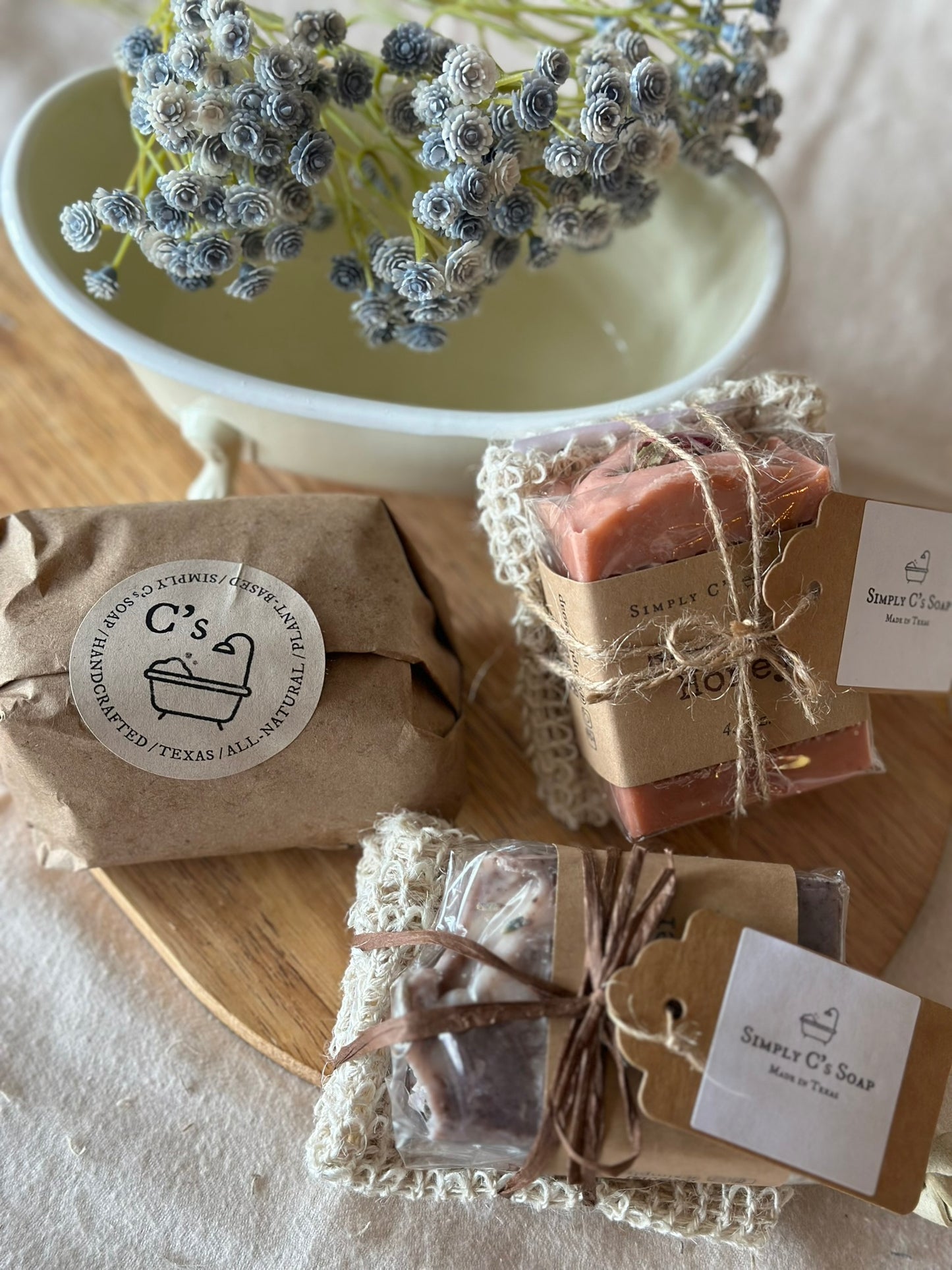 Soap Bar + Soap Saver Bag Set