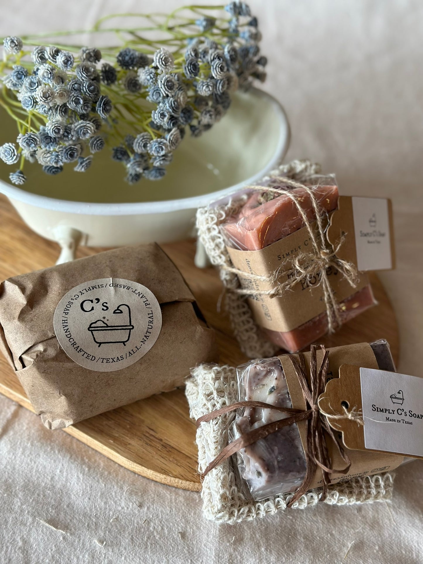 Soap Bar + Soap Saver Bag Set