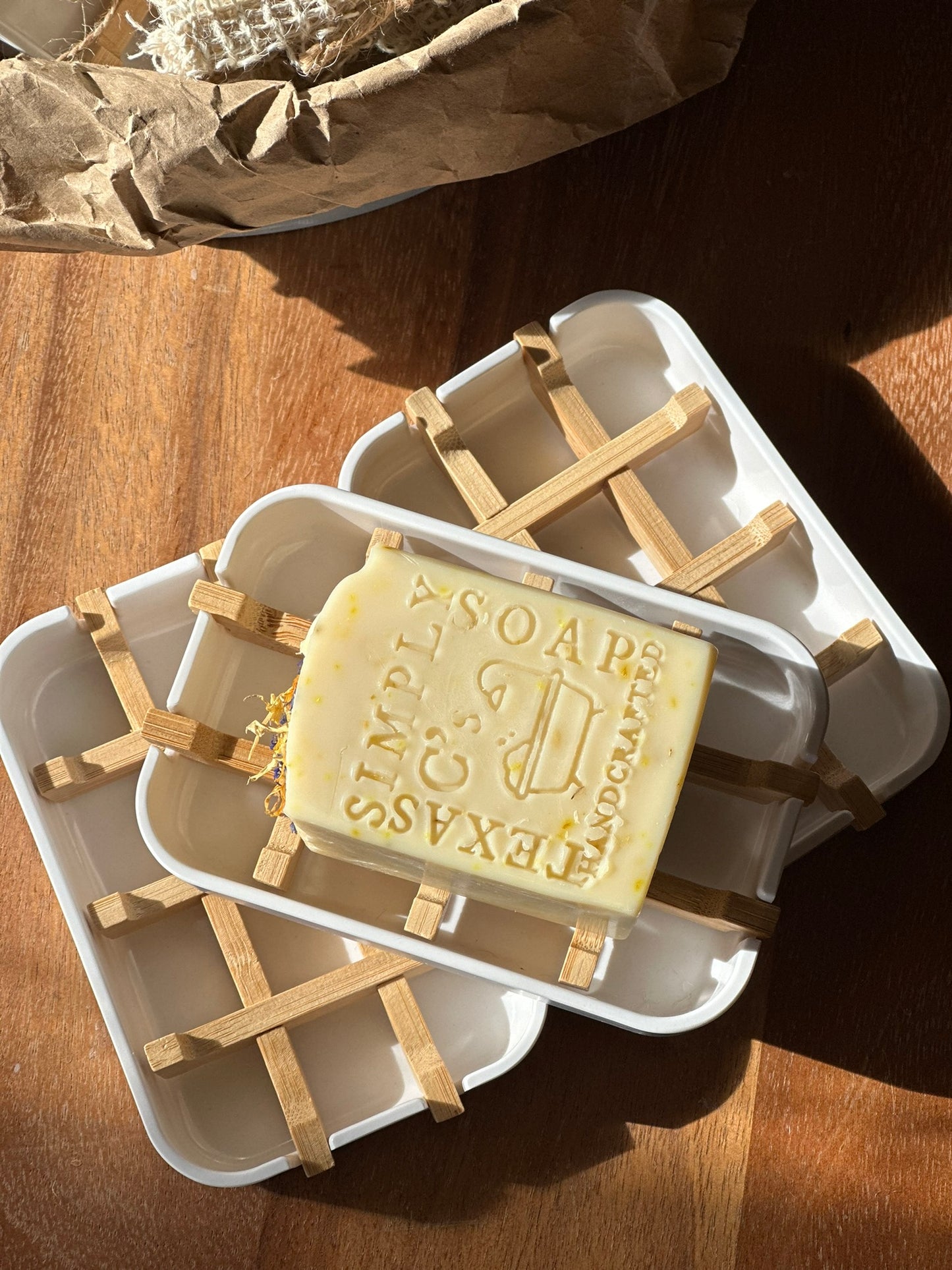 Bamboo Self Drain Soap Dish