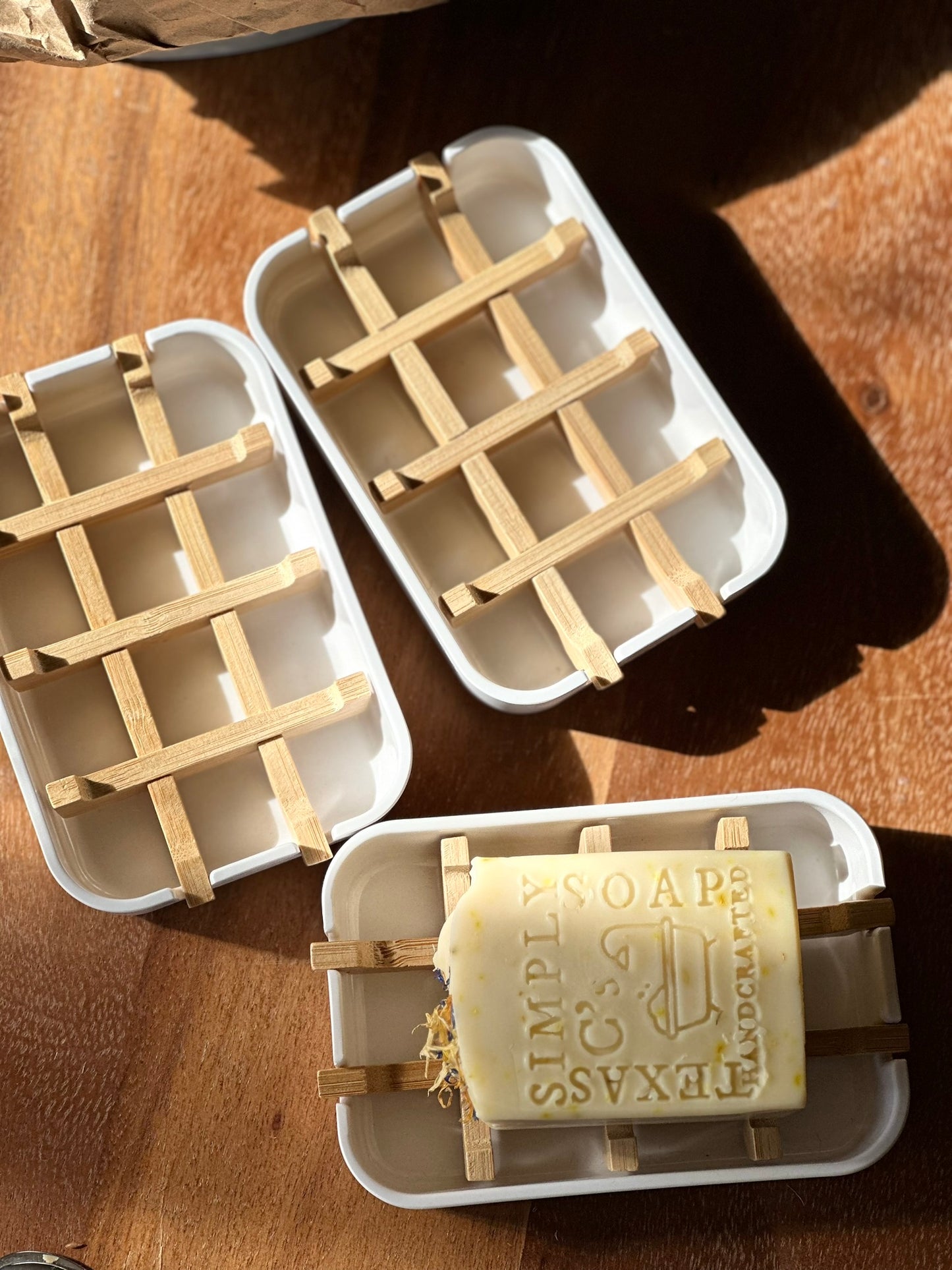Bamboo Self Drain Soap Dish