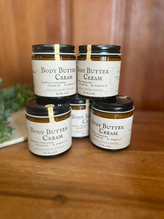 Body Butter Cream  -Rosehip & Chamomile Infused Oil-